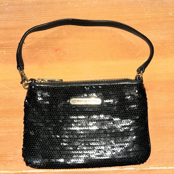 Michael Kors Black Sequined Clutch - Picture 1 of 5
